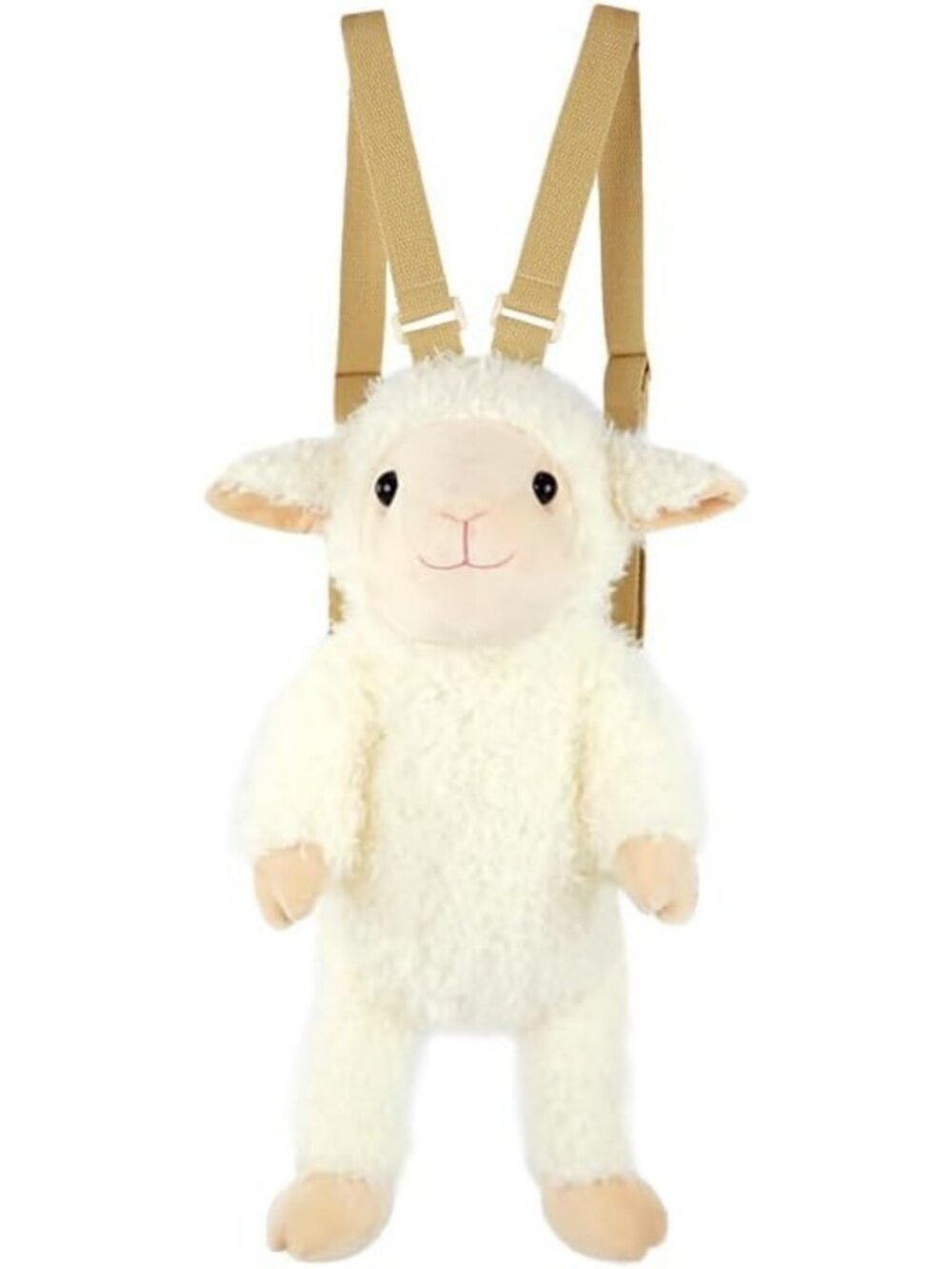 Adorable 3D Sheep Plush Backpack for Toddlers, Soft Lamb Stuffed Bag, Adjustable